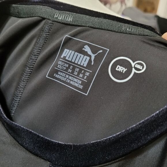 Puma Women's XS Nocturnal Long Sleeve Shirt Black Velvet Dry Cell Style 515697 - Picture 3 of 10